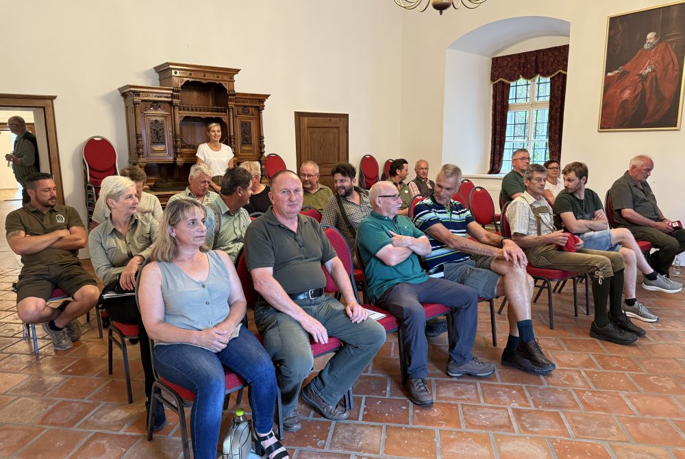 Teilnehmer sitzend, im Seminar, im Schloss Liechtenstein
